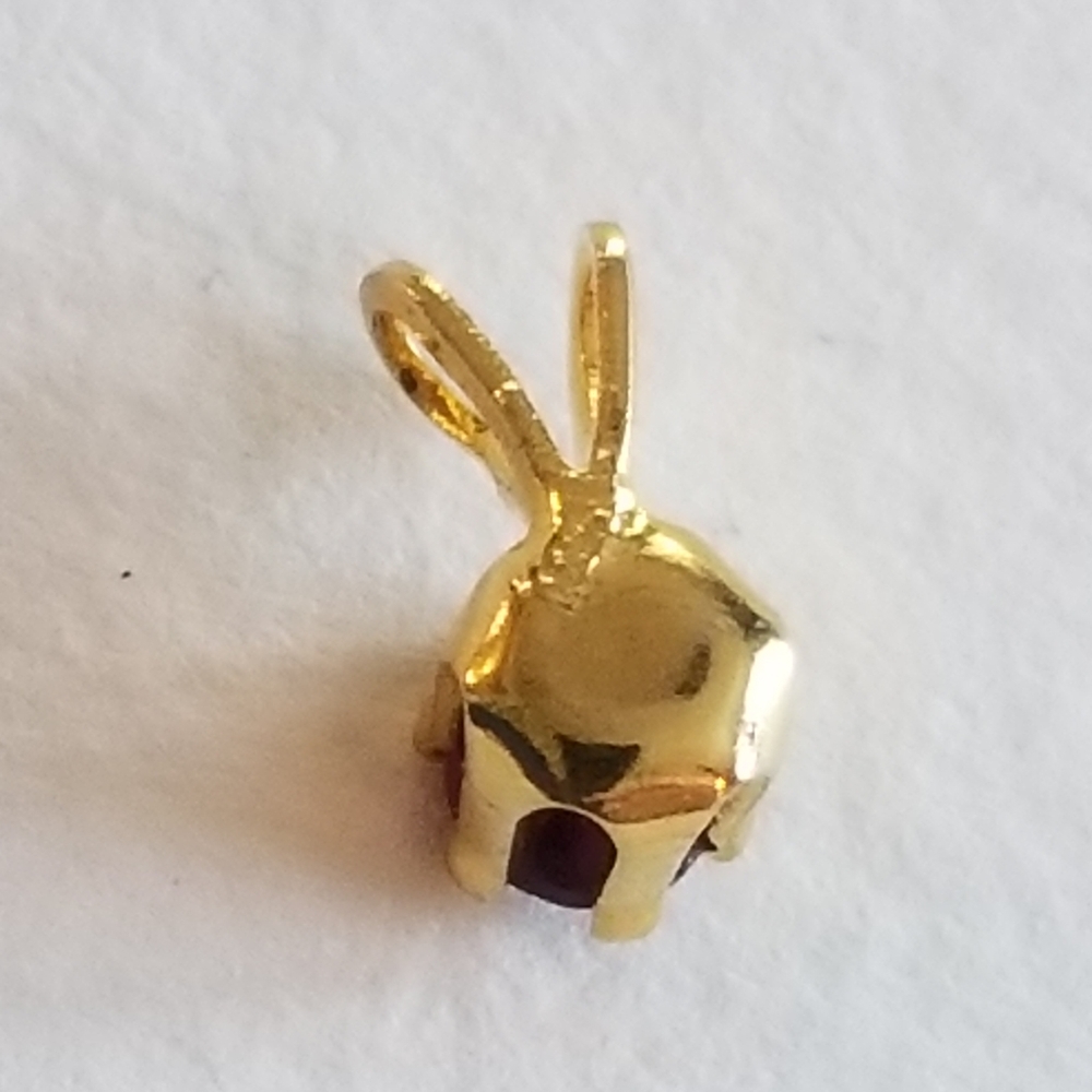 Relisted - Vintage tiny solitaire pendant purple gold tone - Picture 5 of 10